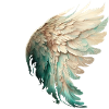 Elegant pastel bird wing