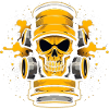 Gasmaske mit Totenkopf