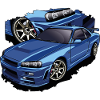 Blaue Sportwagen