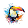 Toucan Aquarelle Portrait