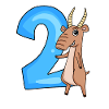 2 ° compleanno Motivo Saiga Antelope - due anni al