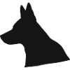 German Shepherd / Wolf Head Silhouette