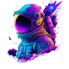 Synthwave Astronaut Space Explorer