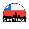 Santiago Chili Flag Skyline Silhouette Voyage