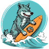 Hudson, der Surferwolf