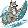 Zozo, der Surferwolf