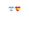 Argentina Spain Heartbeat Flag Argentine