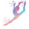 Gymnast with clubs Rhythmic gymnastics
