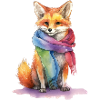 Fox with LBTQ+ scarf