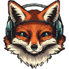 Renard avec écouteurs