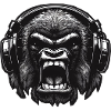 Gorilla DJ avec casque