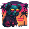 Synthwave Koala Sunset