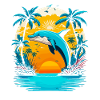 Dolphin Summer Tropical Sunset