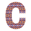 Monogram Letter C- geometric pattern