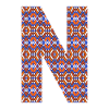 Monogram Letter N- geometric pattern