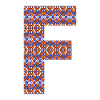 Monogram Letter F- geometric pattern