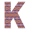 Monogram Letter K- geometric pattern
