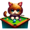 Cat at the pool table