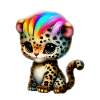 Leopard baby with rainbow mane