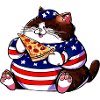 Fat American Pizza Cat