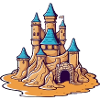 Blue sand castle
