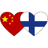 China Finland Heart Flag