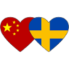 China Sweden Heart Flag