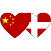 China Denmark Heart Flag