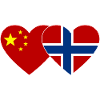 China Norway Heart Flag