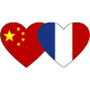 China France Heart Flag
