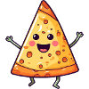 Dancing Salami Pizza - Kawaii Style
