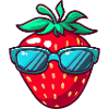 Cool strawberry with sunglasses - Happy