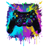 farbenfroher Graffiti Gaming Controller