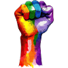 Rainbow Stretched Fist-LGBT Pride