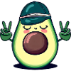 Hippie-Avocado mit Basecap - Coole Peace-Design