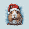 Meerschweinchen mit Weihnachtsmannmütze