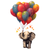 Elefant mit Luftballons