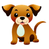 Little brown dog, sitting