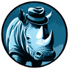 Nashorn mit Hut