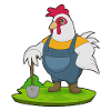 Rooster Farmer Shovel Farm