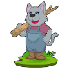 Cat Farmer Tree Trunk