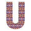 Monogram Letter U- geometric pattern