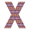 Monogramme Lettre X - motif géométrique
