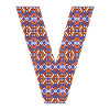 Monogram Letter V- geometric pattern