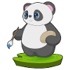 Panda Painter Brush Painting