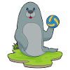 Seal Volleyball Player Volleyball