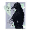 Black Splatter Raven