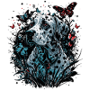 Dalmatiens et papillons