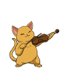 Cat plays violin violinist