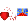 Flag of Reunion and heartbeat